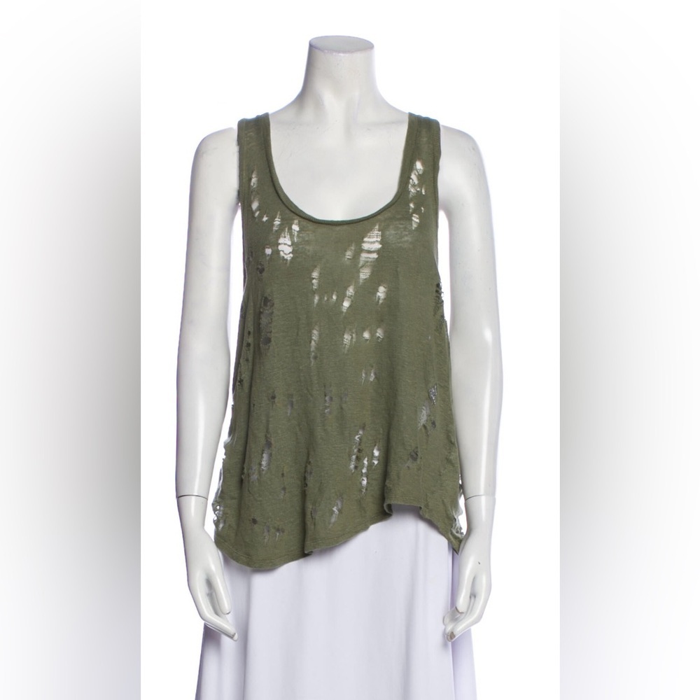 IRO Khaki Distressed Tank Top